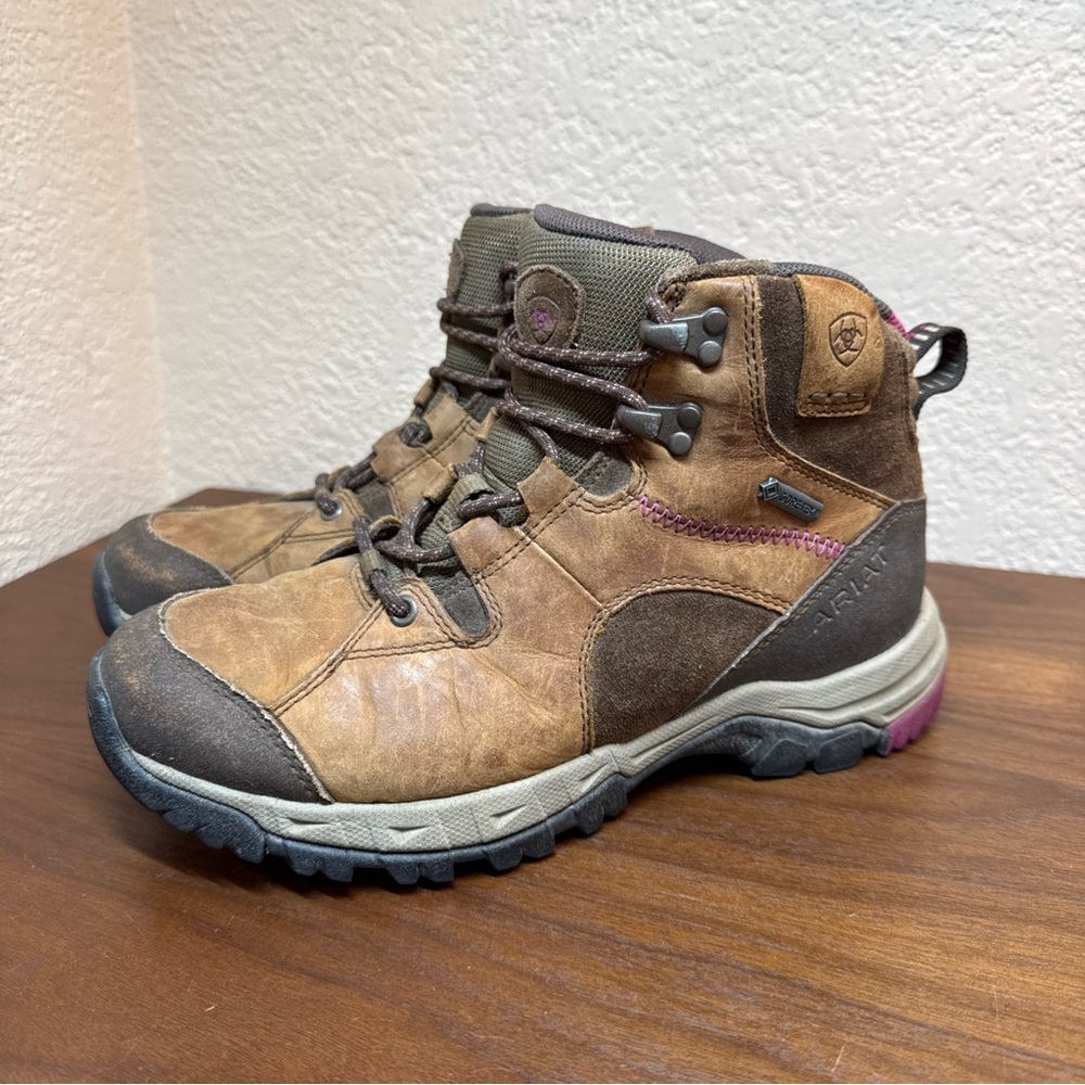 Ariat Women's Boots Skyline‎ Mid GTX Sz 7B Waterproof H2O Brown Pink Gore-Tex